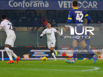 AC Milan's Tijjani Reijnders participates in the Italian Serie A Enilive soccer championship football match between Hellas Verona FC and AC...