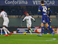 AC Milan's Tijjani Reijnders participates in the Italian Serie A Enilive soccer championship football match between Hellas Verona FC and AC...