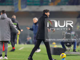 AC Milan's head coach Paulo Fonseca is present during the Italian Serie A Enilive soccer championship football match between Hellas Verona F...