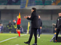 AC Milan's head coach Paulo Fonseca is present during the Italian Serie A Enilive soccer championship football match between Hellas Verona F...