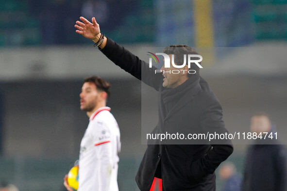 AC Milan's head coach Paulo Fonseca is present during the Italian Serie A Enilive soccer championship football match between Hellas Verona F...