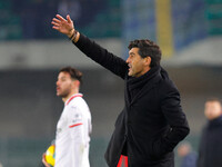 AC Milan's head coach Paulo Fonseca is present during the Italian Serie A Enilive soccer championship football match between Hellas Verona F...