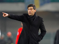 AC Milan's head coach Paulo Fonseca is present during the Italian Serie A Enilive soccer championship football match between Hellas Verona F...