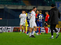 Davide Calabria of AC Milan expresses happiness during the Italian Serie A Enilive soccer championship football match between Hellas Verona...