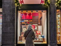 People on the street for window shopping and buying presents in Munich, Bavaria, Germany, on December 20, 2024 (