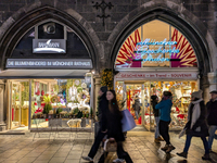 People on the street for window shopping and buying presents in Munich, Bavaria, Germany, on December 20, 2024 (