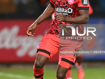 Freddie Ladapo (19 Huddersfield) goes forward during the Sky Bet League 1 match between Cambridge United and Huddersfield Town at the Cledar...