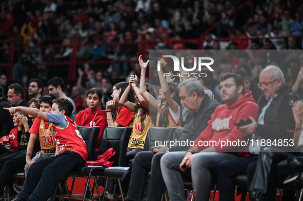 Olympiacos Piraeus supporters have fun during the Euroleague, Round 17 match between Olympiacos Piraeus and Alba Berlin at Peace and Friends...