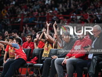 Olympiacos Piraeus supporters have fun during the Euroleague, Round 17 match between Olympiacos Piraeus and Alba Berlin at Peace and Friends...