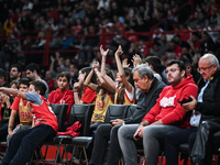 Olympiacos Piraeus supporters have fun during the Euroleague, Round 17 match between Olympiacos Piraeus and Alba Berlin at Peace and Friends...