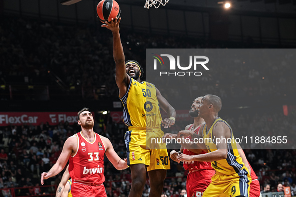 Trevion Williams of Alba Berlin plays during the Euroleague, Round 17 match between Olympiacos Piraeus and Alba Berlin at Peace and Friendsh...