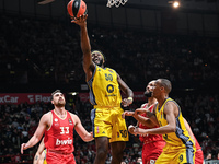 Trevion Williams of Alba Berlin plays during the Euroleague, Round 17 match between Olympiacos Piraeus and Alba Berlin at Peace and Friendsh...