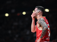 Luca Vildoza of Olympiacos Piraeus plays during the Euroleague, Round 17 match between Olympiacos Piraeus and Alba Berlin at Peace and Frien...