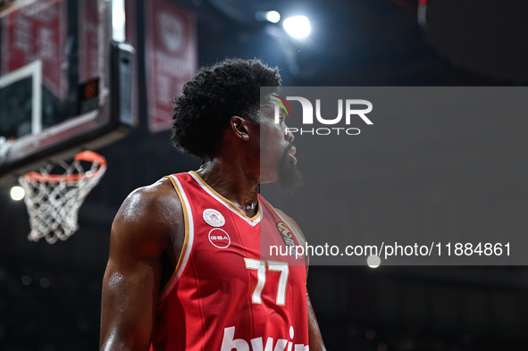 Shaquielle Mckissic of Olympiacos Piraeus plays during the Euroleague, Round 17 match between Olympiacos Piraeus and Alba Berlin at Peace an...