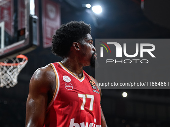 Shaquielle Mckissic of Olympiacos Piraeus plays during the Euroleague, Round 17 match between Olympiacos Piraeus and Alba Berlin at Peace an...