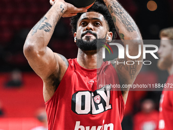 Tyler Dorsey of Olympiacos Piraeus plays during the Euroleague, Round 17 match between Olympiacos Piraeus and Alba Berlin at Peace and Frien...