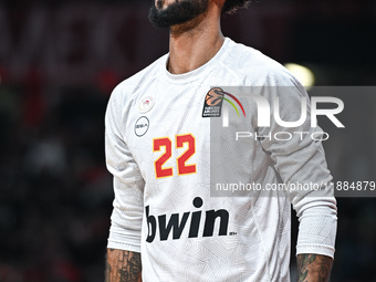 Tyler Dorsey of Olympiacos Piraeus plays during the Euroleague, Round 17 match between Olympiacos Piraeus and Alba Berlin at Peace and Frien...