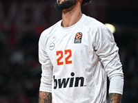 Tyler Dorsey of Olympiacos Piraeus plays during the Euroleague, Round 17 match between Olympiacos Piraeus and Alba Berlin at Peace and Frien...