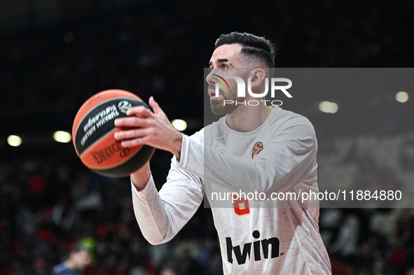 Luca Vildoza of Olympiacos Piraeus plays during the Euroleague, Round 17 match between Olympiacos Piraeus and Alba Berlin at Peace and Frien...