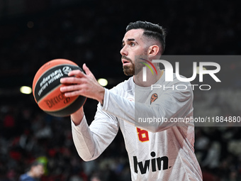 Luca Vildoza of Olympiacos Piraeus plays during the Euroleague, Round 17 match between Olympiacos Piraeus and Alba Berlin at Peace and Frien...