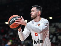 Luca Vildoza of Olympiacos Piraeus plays during the Euroleague, Round 17 match between Olympiacos Piraeus and Alba Berlin at Peace and Frien...