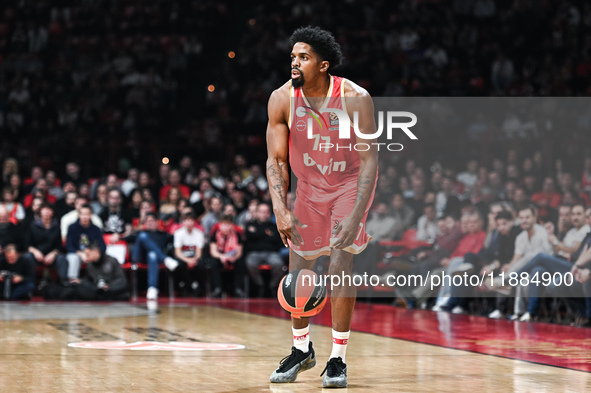 Shaquielle Mckissic of Olympiacos Piraeus plays during the Euroleague, Round 17 match between Olympiacos Piraeus and Alba Berlin at Peace an...