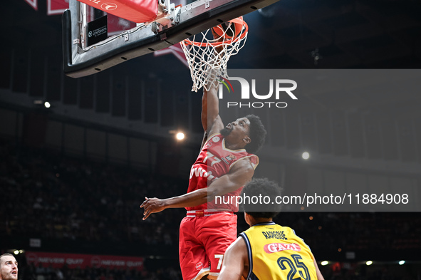 Shaquielle Mckissic of Olympiacos Piraeus plays during the Euroleague, Round 17 match between Olympiacos Piraeus and Alba Berlin at Peace an...