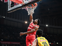 Shaquielle Mckissic of Olympiacos Piraeus plays during the Euroleague, Round 17 match between Olympiacos Piraeus and Alba Berlin at Peace an...