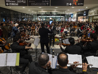 Iranian musicians perform during Yalda Night celebrations at the Iran Mall shopping mall in northwestern Tehran, Iran, on December 20, 2024....