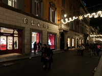 The last days of Christmas shopping occur in the streets of the historic center in Rome, Italy, on December 20, 2024. (