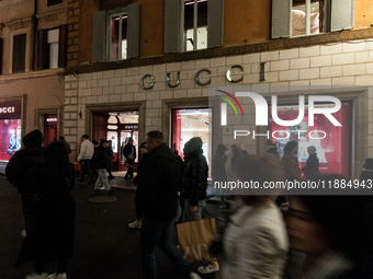 The last days of Christmas shopping occur in the streets of the historic center in Rome, Italy, on December 20, 2024. (