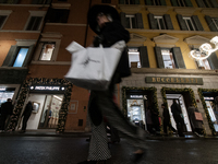 The last days of Christmas shopping occur in the streets of the historic center in Rome, Italy, on December 20, 2024. (