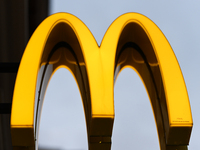 KRAKOW, POLAND - DECEMBER 20:   
The McDonald's logo displayed on a restaurant facade, on December 20, 2024 in Krakow, Poland. (