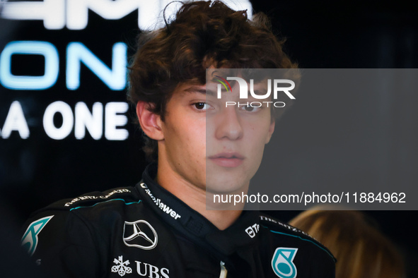  Andrea Kimi Antonelli of Mercedes during Formula 1 Testing at Yas Marina Circuit on December 10, 2024 in Abu Dhabi, United Arab Emirates. 