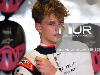 Paul Aron of Alpine during Formula 1 Testing at Yas Marina Circuit on December 10, 2024 in Abu Dhabi, United Arab Emirates. (