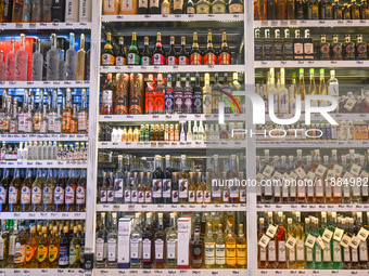 KRAKOW, POLAND - DECEMBER 20:   
A shop selling alcoholic beverages, including beer, wine, and spirits, on December 20, 2024 in Krakow, Pola...