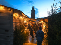 KRAKOW, POLAND - DECEMBER 20:   
A view of the Christmas Market in Krakow's UNESCO-listed Market Square, with festive stalls and holiday dec...