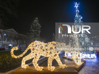 KRAKOW, POLAND - DECEMBER 20:   
A view of the Christmas decorations in Podgorze Market Square, on December 20, 2024 in Podgorze, Krakow, Po...