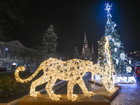 KRAKOW, POLAND - DECEMBER 20:   
A view of the Christmas decorations in Podgorze Market Square, on December 20, 2024 in Podgorze, Krakow, Po...