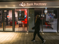 KRAKOW, POLAND - DECEMBER 20:   
The Bank Pocztowy logo displayed at the entrance to a bank office, on December 20, 2024 in Krakow, Poland....