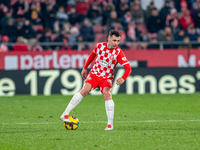 Arnau Martinez of Girona FC is in action during the LaLiga EA Sports 2024-2025 match between Girona FC and Real Valladolid at Estadi Municip...