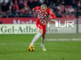 Bryan Gil of Girona FC is in action during the LaLiga EA Sports 2024 - 2025 match between Girona FC and Real Valladolid at Estadi Municipal...