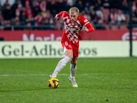 Bryan Gil of Girona FC is in action during the LaLiga EA Sports 2024 - 2025 match between Girona FC and Real Valladolid at Estadi Municipal...