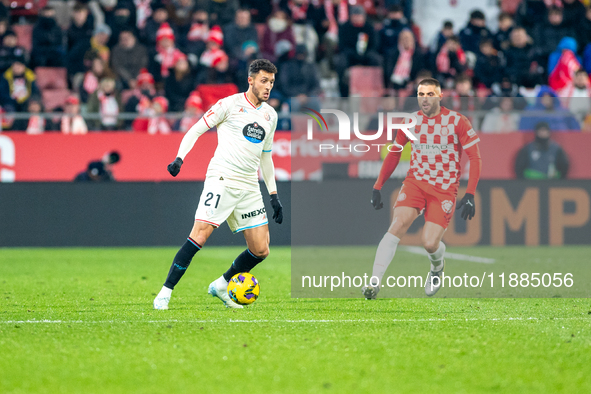 Selim Amallah of Real Valladolid is in action during the LaLiga EA Sports 2024-2025 match between Girona FC and Real Valladolid at Estadi Mu...