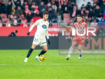 Selim Amallah of Real Valladolid is in action during the LaLiga EA Sports 2024-2025 match between Girona FC and Real Valladolid at Estadi Mu...