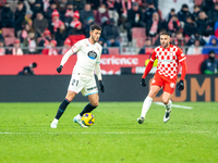 Selim Amallah of Real Valladolid is in action during the LaLiga EA Sports 2024-2025 match between Girona FC and Real Valladolid at Estadi Mu...