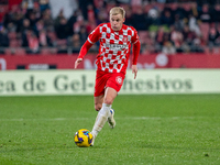 Donny van de Beek of Girona FC is in action during the LaLiga EA Sports 2024-2025 match between Girona FC and Real Valladolid at Estadi Muni...