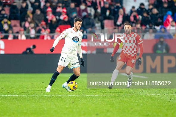 Selim Amallah of Real Valladolid is in action during the LaLiga EA Sports 2024-2025 match between Girona FC and Real Valladolid at Estadi Mu...