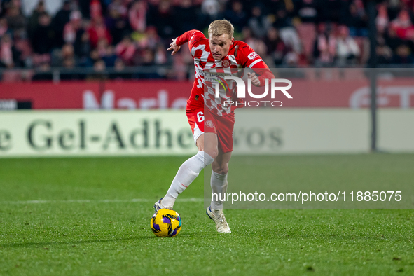 Bryan Gil of Girona FC is in action during the LaLiga EA Sports 2024 - 2025 match between Girona FC and Real Valladolid at Estadi Municipal...