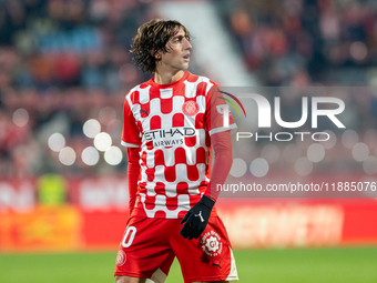 Bryan Gil of Girona FC is in action during the LaLiga EA Sports 2024 - 2025 match between Girona FC and Real Valladolid at Estadi Municipal...